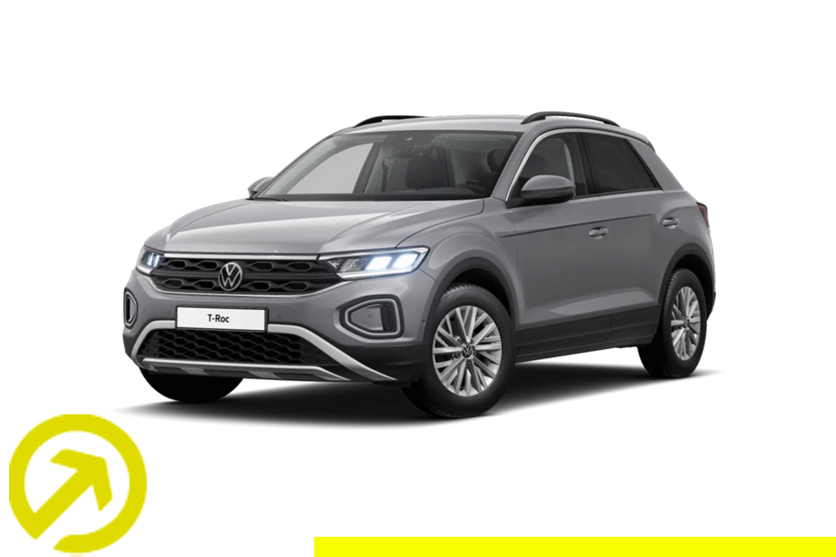 Bild zeigt einen VW T-Roc in Grau