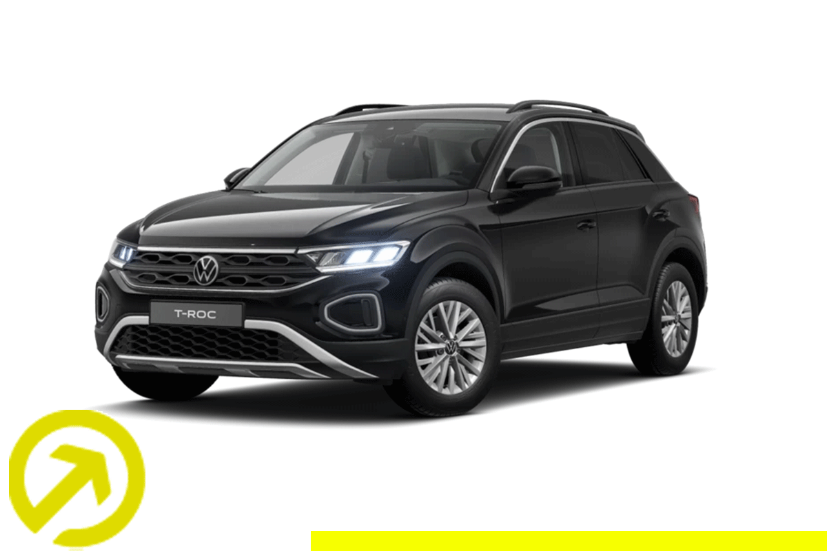 Bild zeigt einen VW T-Roc in Schwarz