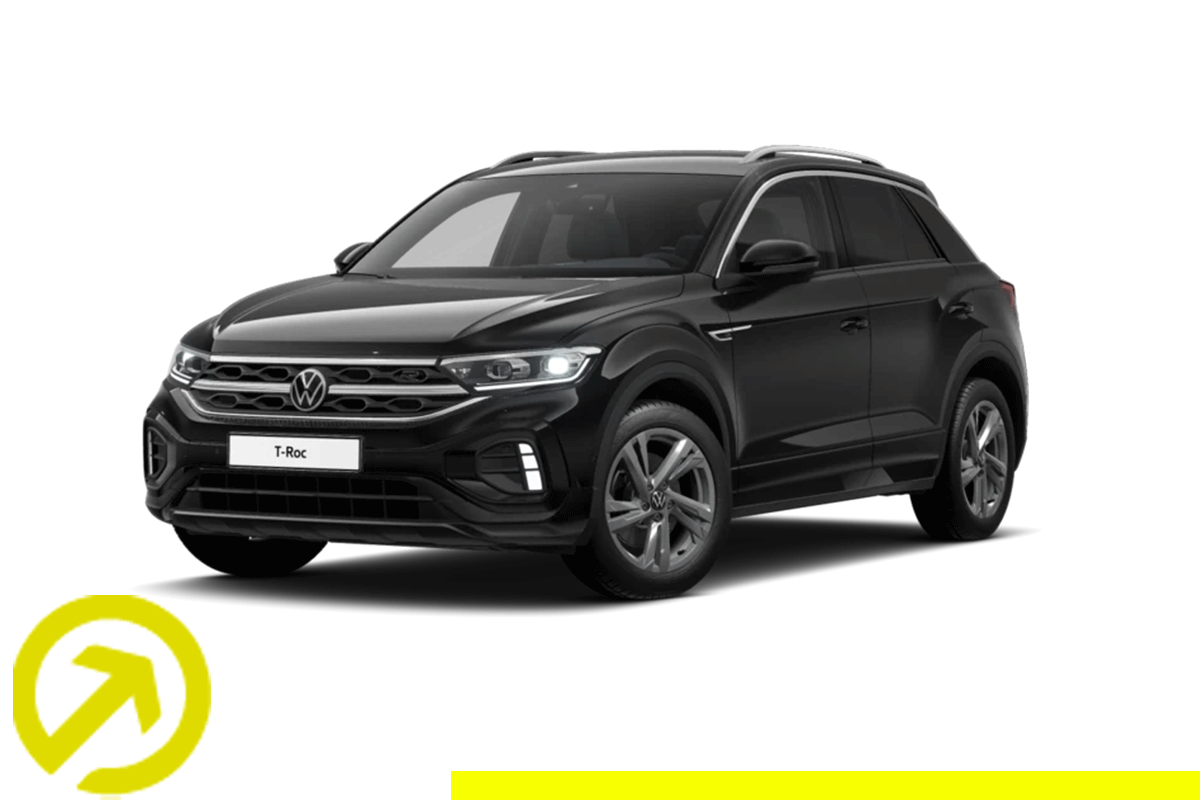 Bild zeigt einen VW T-Roc in Schwarz